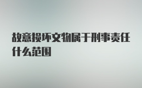 故意损坏文物属于刑事责任什么范围