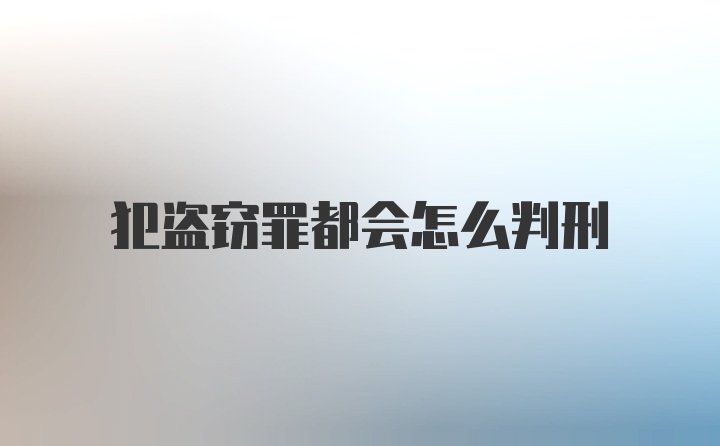 犯盗窃罪都会怎么判刑