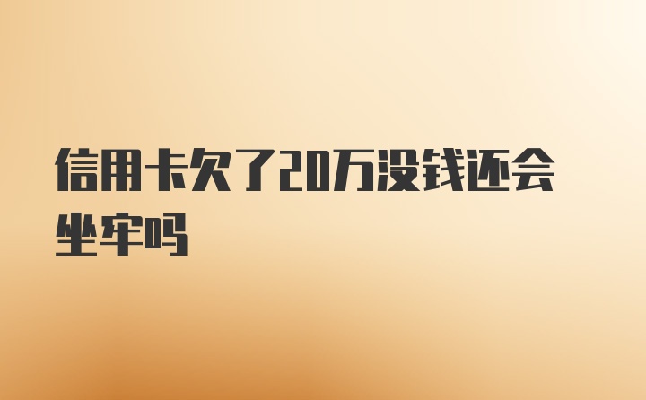 信用卡欠了20万没钱还会坐牢吗