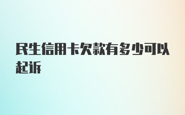 民生信用卡欠款有多少可以起诉