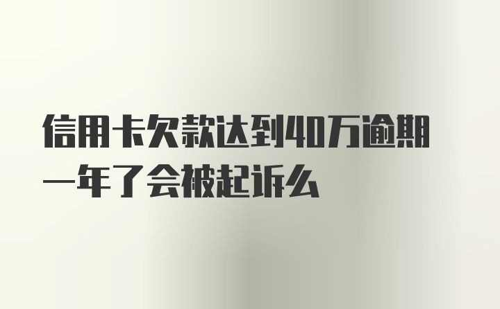 信用卡欠款达到40万逾期一年了会被起诉么