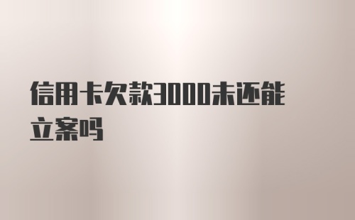 信用卡欠款3000未还能立案吗