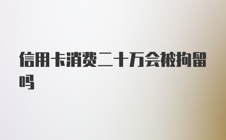 信用卡消费二十万会被拘留吗