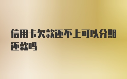 信用卡欠款还不上可以分期还款吗