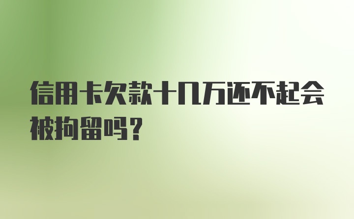 信用卡欠款十几万还不起会被拘留吗?