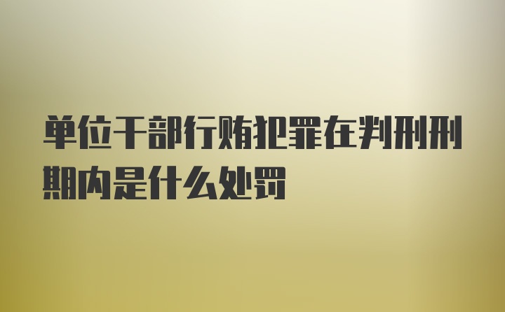 单位干部行贿犯罪在判刑刑期内是什么处罚