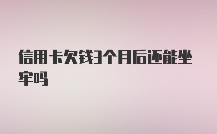 信用卡欠钱3个月后还能坐牢吗