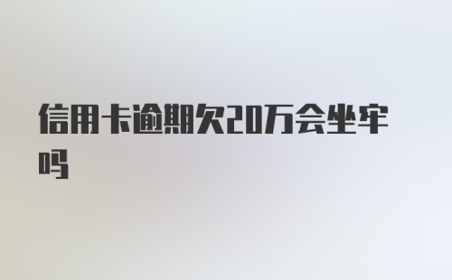 信用卡逾期欠20万会坐牢吗