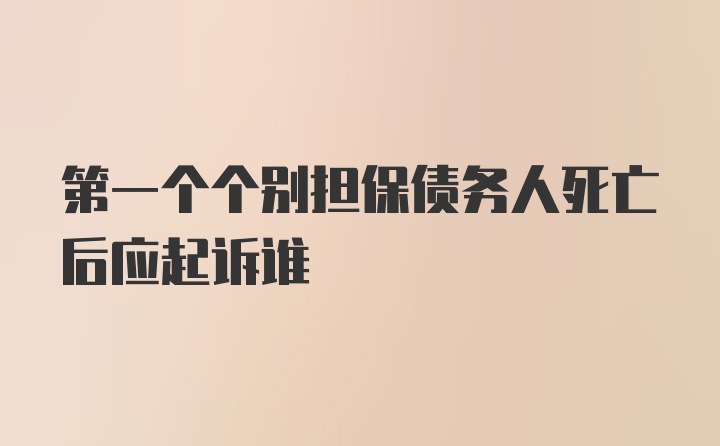 第一个个别担保债务人死亡后应起诉谁