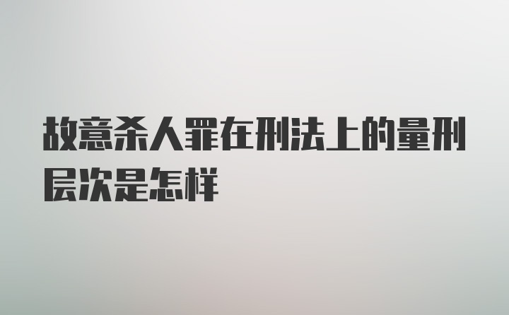 故意杀人罪在刑法上的量刑层次是怎样