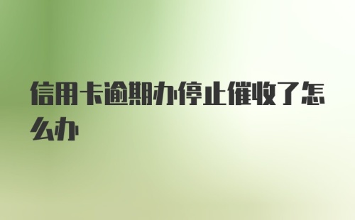 信用卡逾期办停止催收了怎么办