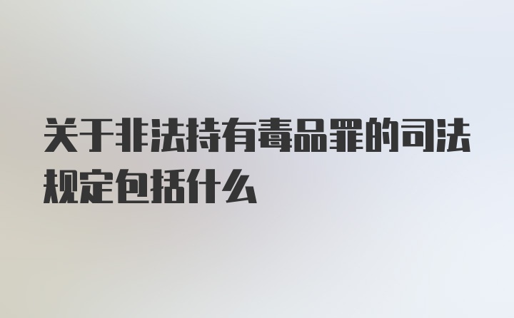 关于非法持有毒品罪的司法规定包括什么