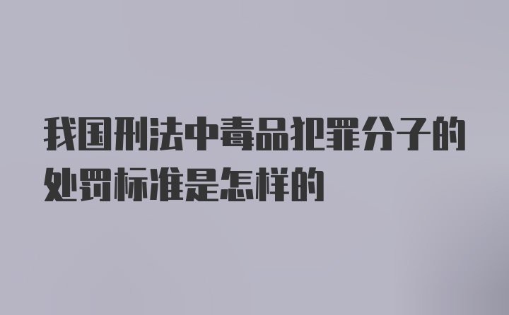 我国刑法中毒品犯罪分子的处罚标准是怎样的