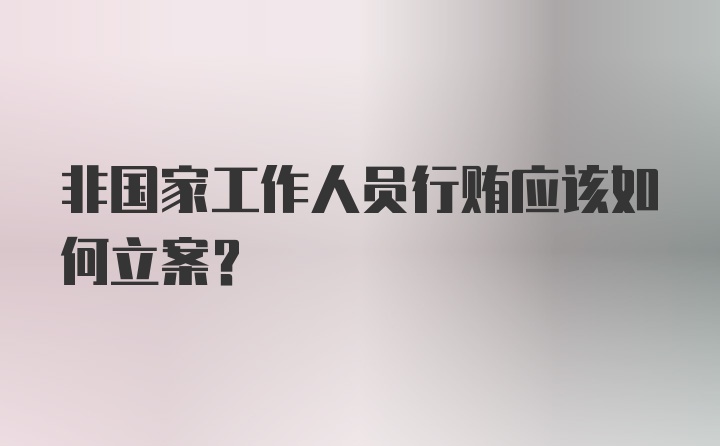 非国家工作人员行贿应该如何立案？