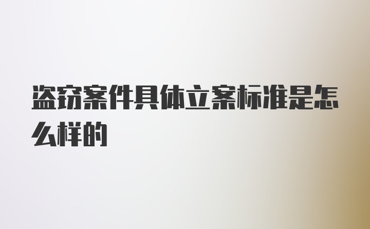 盗窃案件具体立案标准是怎么样的