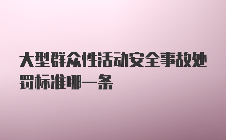 大型群众性活动安全事故处罚标准哪一条