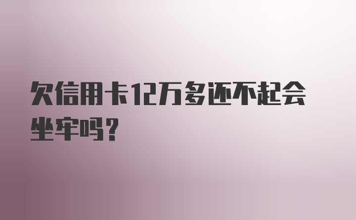 欠信用卡12万多还不起会坐牢吗?