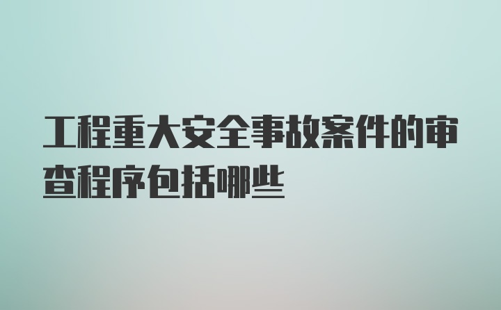 工程重大安全事故案件的审查程序包括哪些