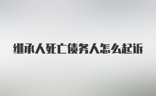 继承人死亡债务人怎么起诉