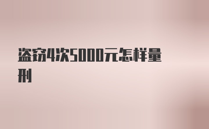 盗窃4次5000元怎样量刑