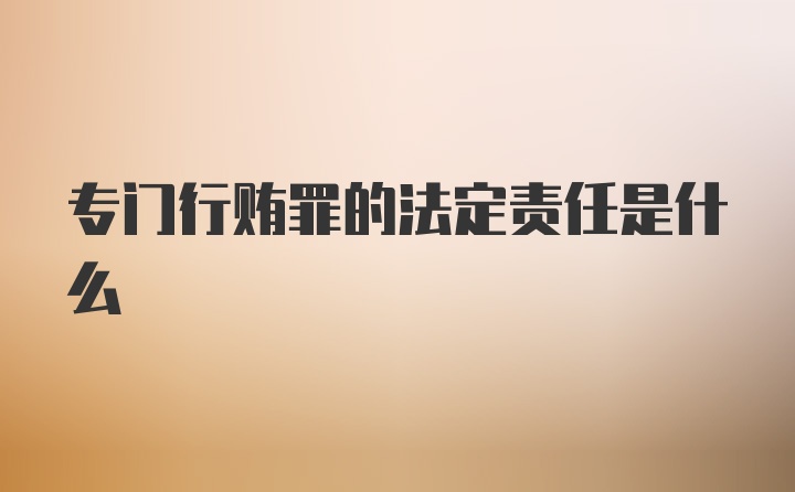 专门行贿罪的法定责任是什么