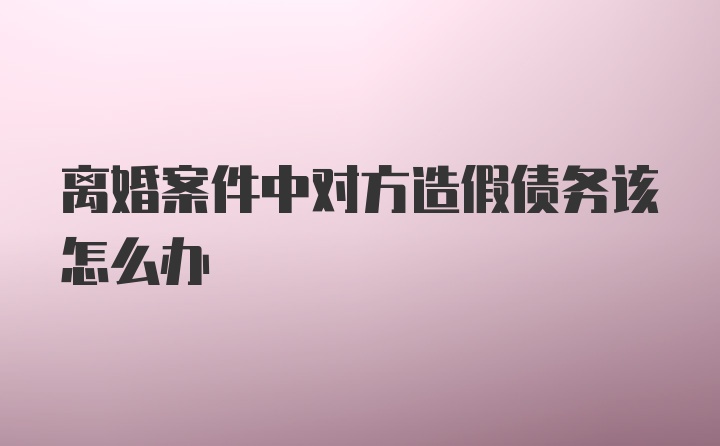 离婚案件中对方造假债务该怎么办