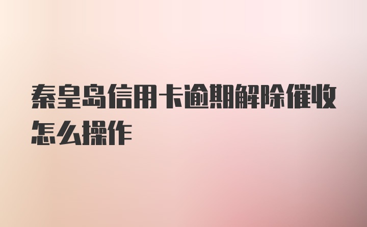 秦皇岛信用卡逾期解除催收怎么操作