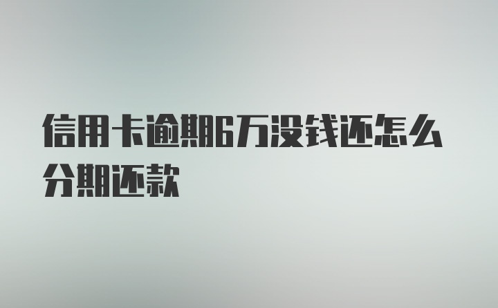 信用卡逾期6万没钱还怎么分期还款