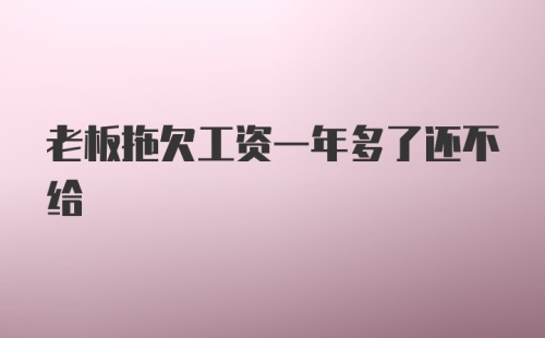 老板拖欠工资一年多了还不给