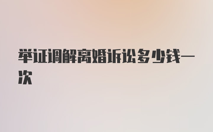 举证调解离婚诉讼多少钱一次