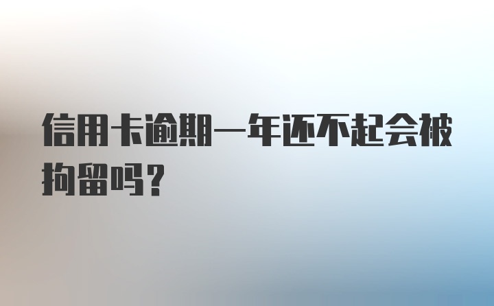 信用卡逾期一年还不起会被拘留吗？