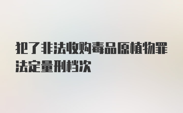 犯了非法收购毒品原植物罪法定量刑档次