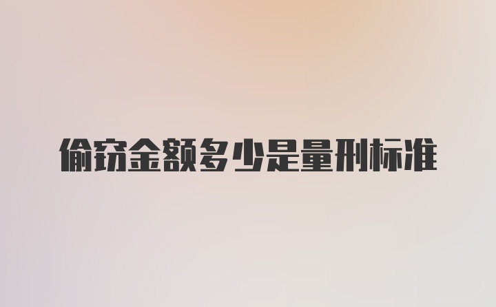 偷窃金额多少是量刑标准