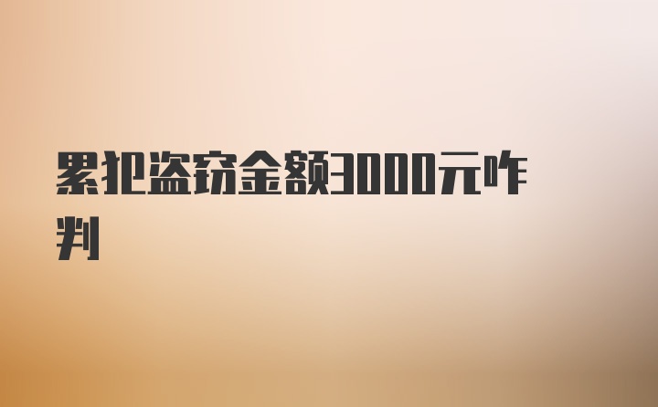 累犯盗窃金额3000元咋判