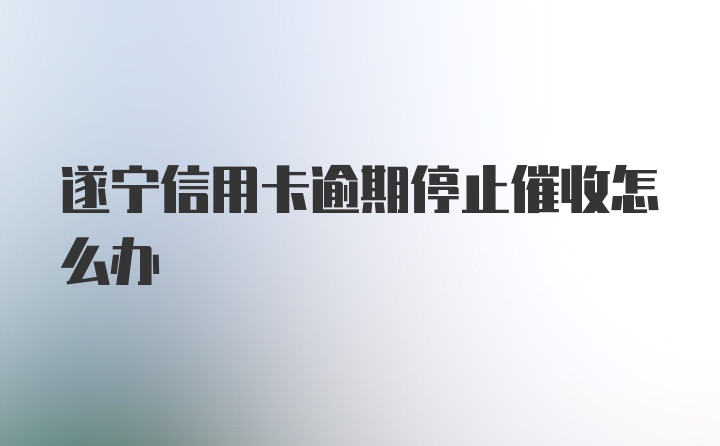 遂宁信用卡逾期停止催收怎么办