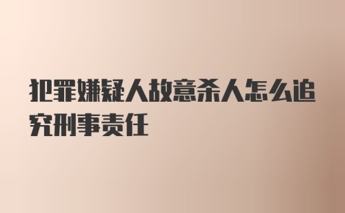 犯罪嫌疑人故意杀人怎么追究刑事责任