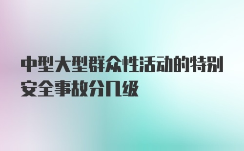 中型大型群众性活动的特别安全事故分几级