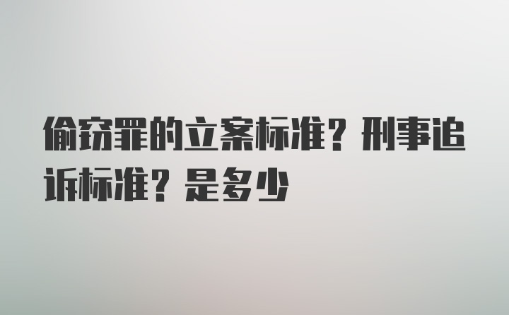 偷窃罪的立案标准？刑事追诉标准？是多少