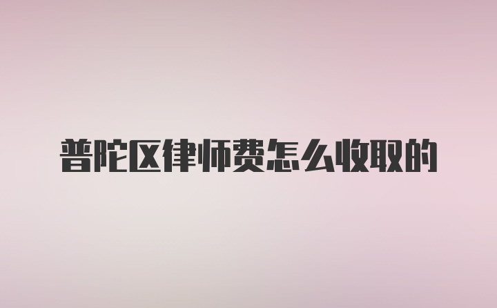 普陀区律师费怎么收取的