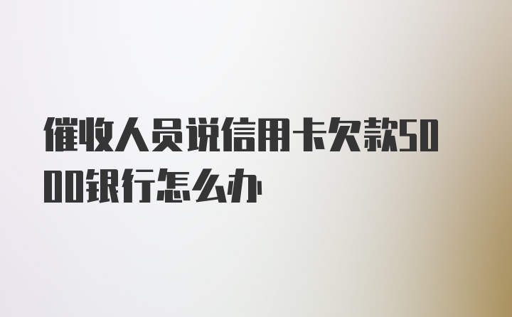 催收人员说信用卡欠款5000银行怎么办