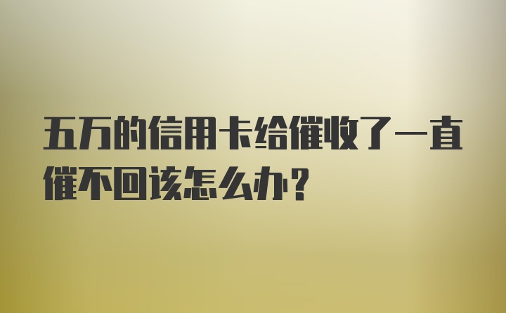 五万的信用卡给催收了一直催不回该怎么办？