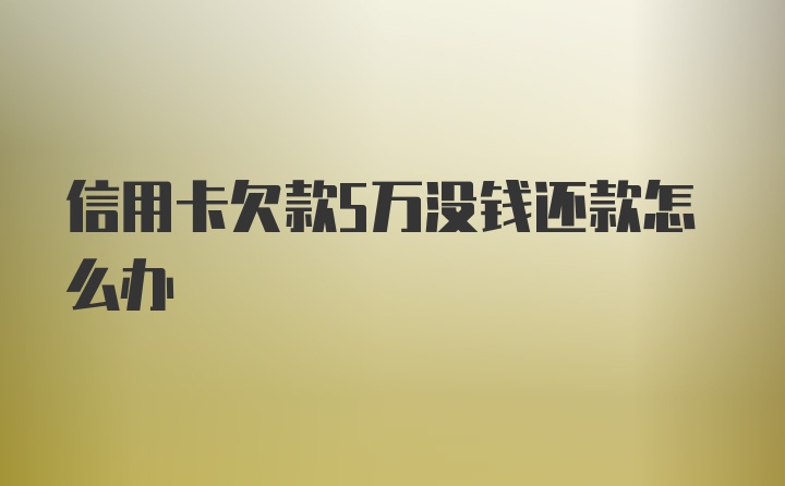 信用卡欠款5万没钱还款怎么办