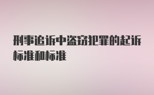 刑事追诉中盗窃犯罪的起诉标准和标准