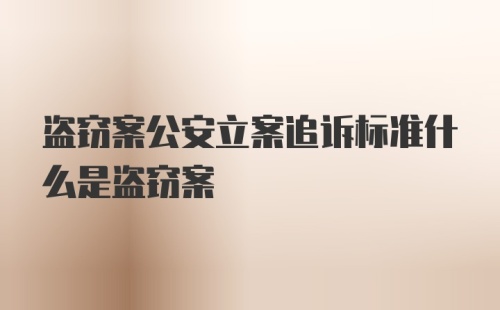 盗窃案公安立案追诉标准什么是盗窃案