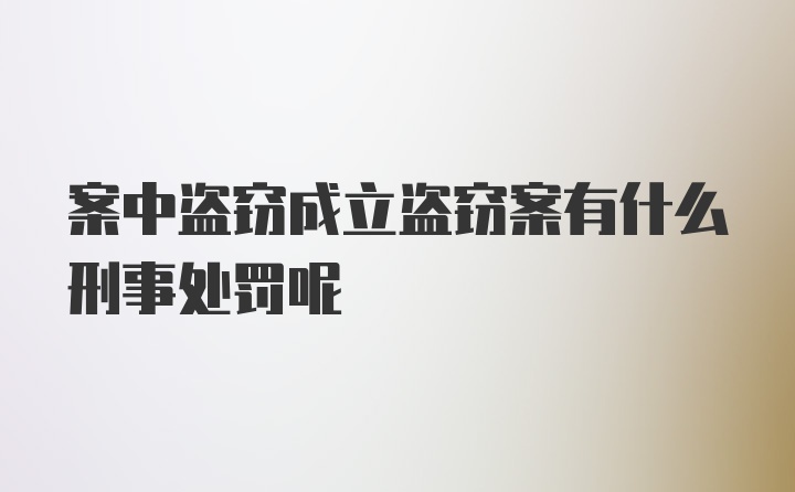 案中盗窃成立盗窃案有什么刑事处罚呢