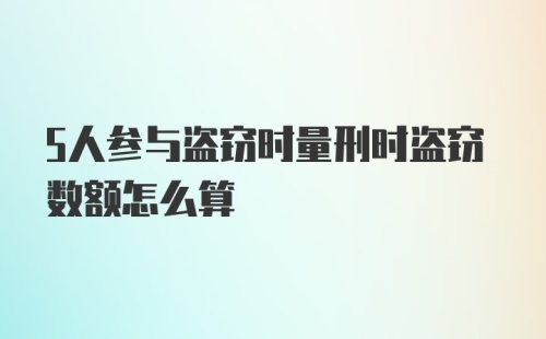 5人参与盗窃时量刑时盗窃数额怎么算