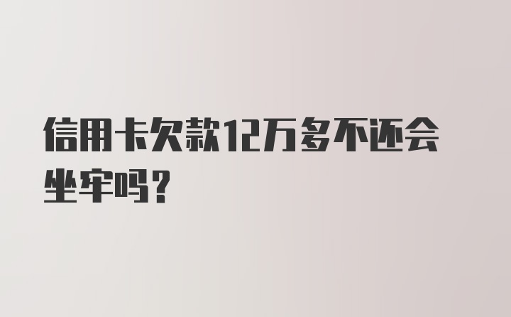 信用卡欠款12万多不还会坐牢吗？