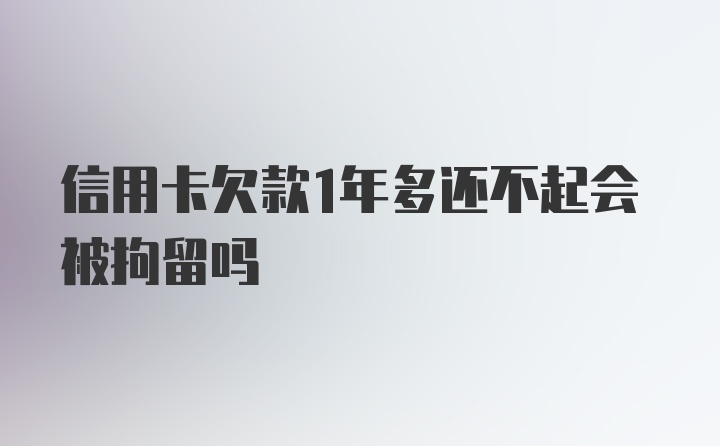 信用卡欠款1年多还不起会被拘留吗