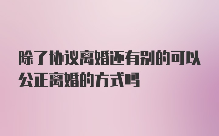 除了协议离婚还有别的可以公正离婚的方式吗