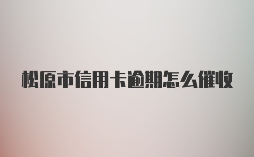 松原市信用卡逾期怎么催收